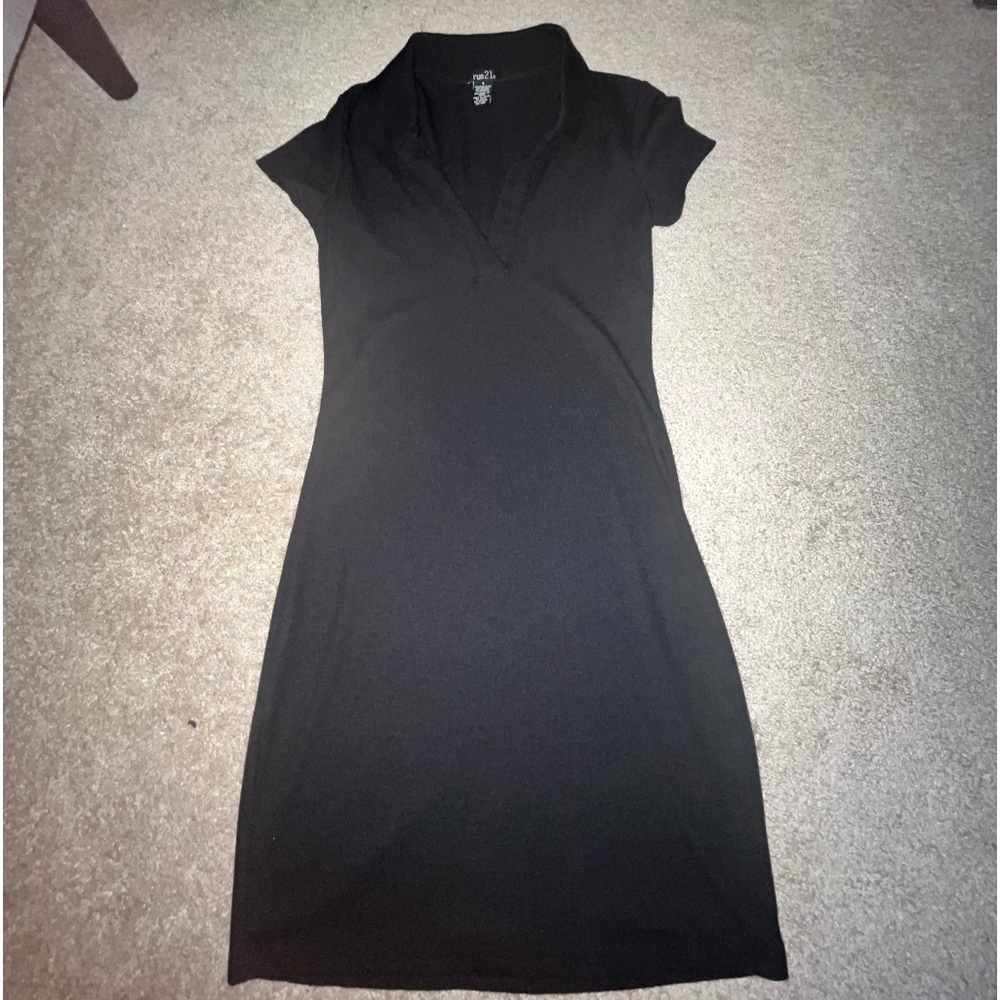 Black polo mini dress